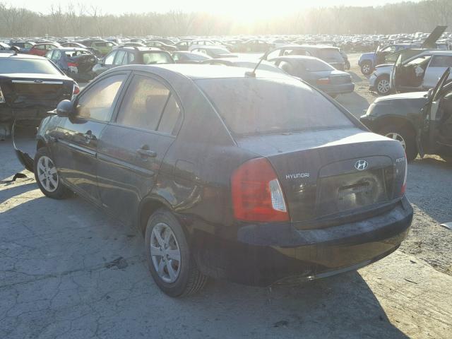 KMHCN46C48U268007 - 2008 HYUNDAI ACCENT GLS BLACK photo 3