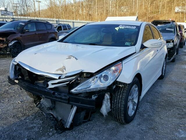 5NPEB4AC8EH842045 - 2014 HYUNDAI SONATA GLS WHITE photo 2