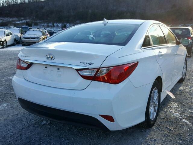 5NPEB4AC8EH842045 - 2014 HYUNDAI SONATA GLS WHITE photo 4