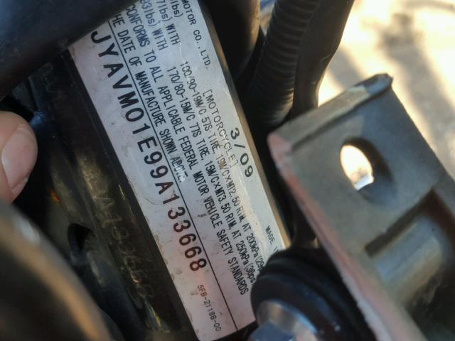 JYAVM01E99A133668 - 2009 YAMAHA XVS650 A BLACK photo 10