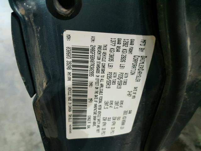 2A8GF68X07R302995 - 2007 CHRYSLER PACIFICA T GRAY photo 10