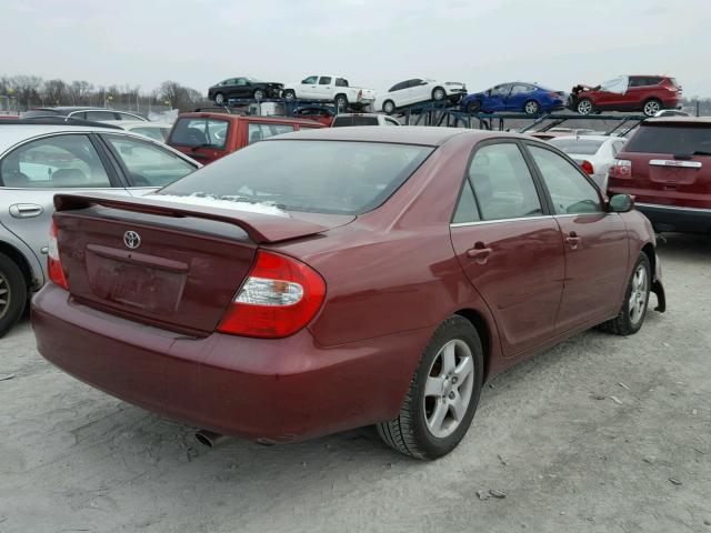 4T1BF30K52U013926 - 2002 TOYOTA CAMRY LE MAROON photo 4