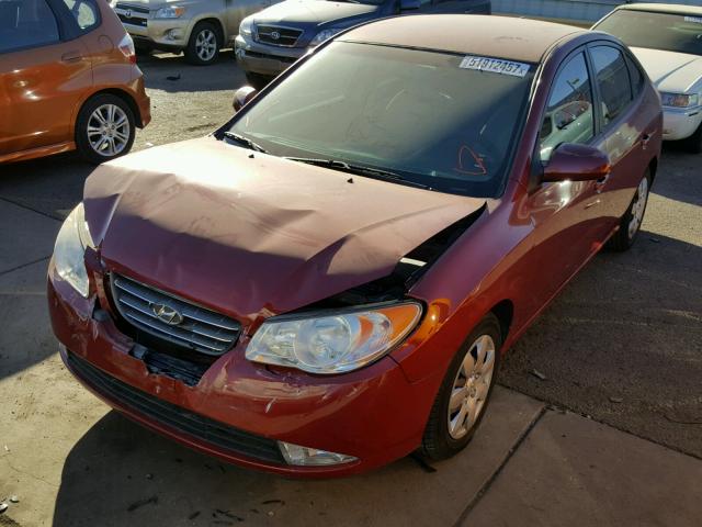 KMHDU46D98U421853 - 2008 HYUNDAI ELANTRA GL RED photo 2