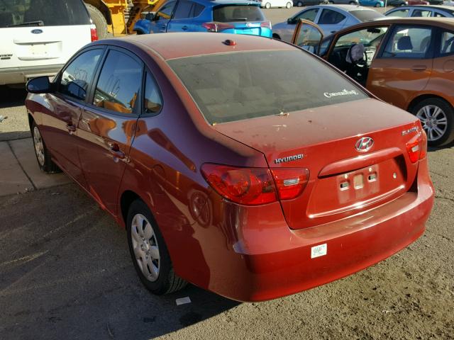 KMHDU46D98U421853 - 2008 HYUNDAI ELANTRA GL RED photo 3