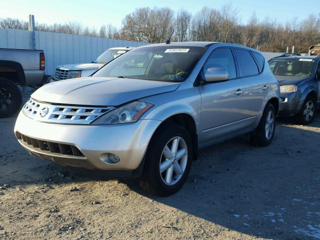 JN8AZ08W25W408821 - 2005 NISSAN MURANO SL SILVER photo 2