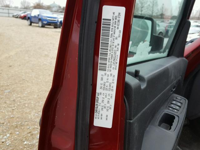 1C4PJMAK6CW162915 - 2012 JEEP LIBERTY SP RED photo 10