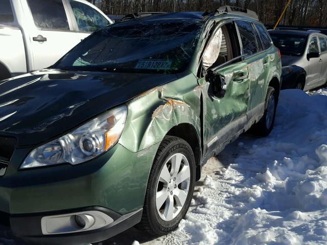 4S4BRBCC2B3322023 - 2011 SUBARU OUTBACK 2. GREEN photo 2