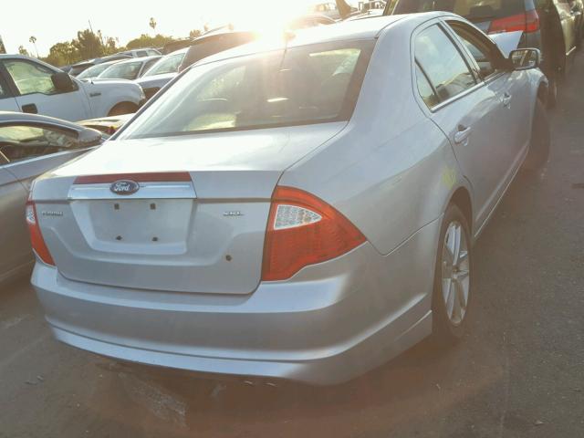 3FAHP0JA3AR321141 - 2010 FORD FUSION SEL SILVER photo 4