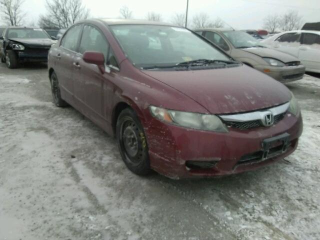 2HGFA16549H364366 - 2009 HONDA CIVIC LX RED photo 1