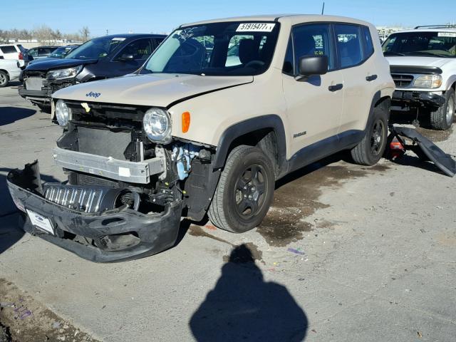 ZACCJBAH8FPC21472 - 2015 JEEP RENEGADE S TAN photo 2