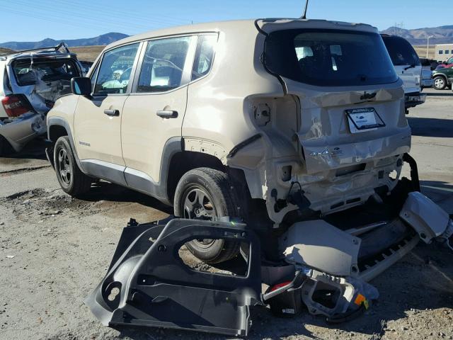 ZACCJBAH8FPC21472 - 2015 JEEP RENEGADE S TAN photo 3