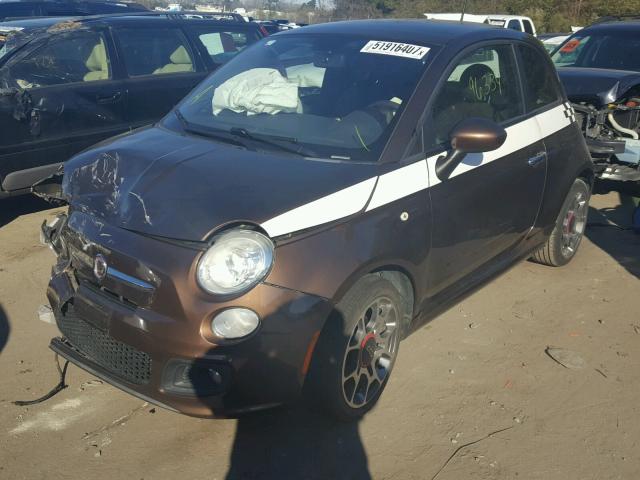 3C3CFFBR0CT106180 - 2012 FIAT 500 SPORT BROWN photo 2