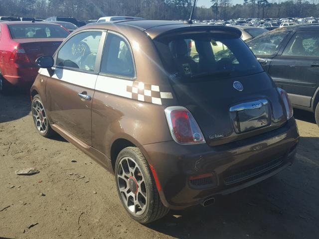 3C3CFFBR0CT106180 - 2012 FIAT 500 SPORT BROWN photo 3