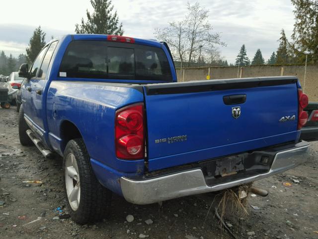 1D7HU18227S219291 - 2007 DODGE RAM 1500 S BLUE photo 3