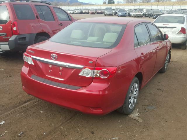 5YFBU4EE4DP163643 - 2013 TOYOTA COROLLA BA RED photo 4