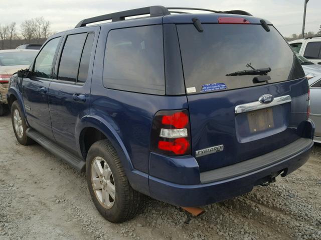 1FMEU63E18UA29530 - 2008 FORD EXPLORER X BLUE photo 3