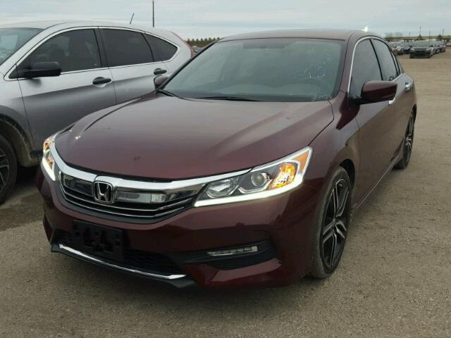 1HGCR2F50HA030964 - 2017 HONDA ACCORD SPO RED photo 2