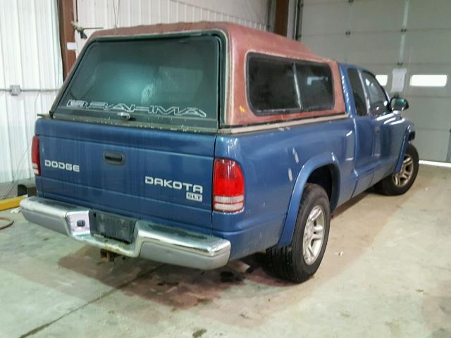 1D7HL42X93S151378 - 2003 DODGE DAKOTA SLT BLUE photo 4