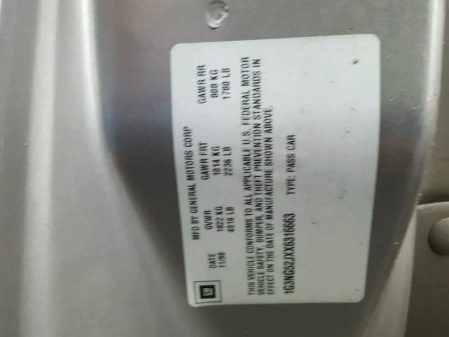 1G3NG52JXX6316663 - 1999 OLDSMOBILE CUTLASS GL 金色 照片 10