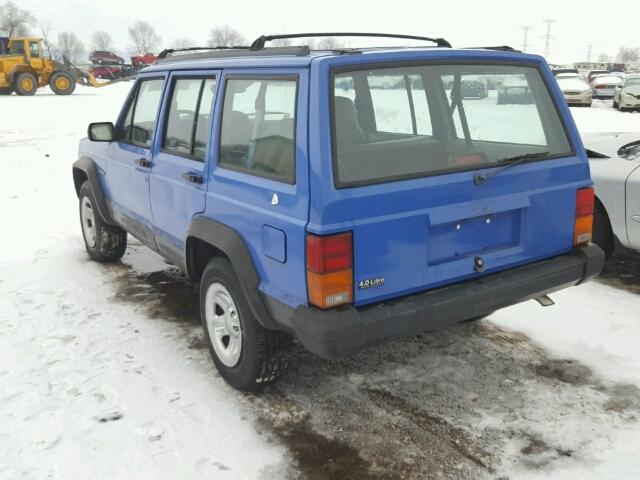 1J4FT68SXTL145800 - 1996 JEEP CHEROKEE S BLUE photo 3