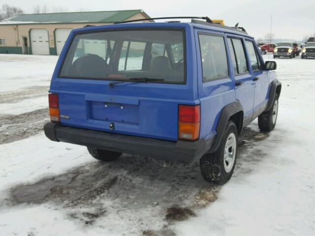 1J4FT68SXTL145800 - 1996 JEEP CHEROKEE S BLUE photo 4