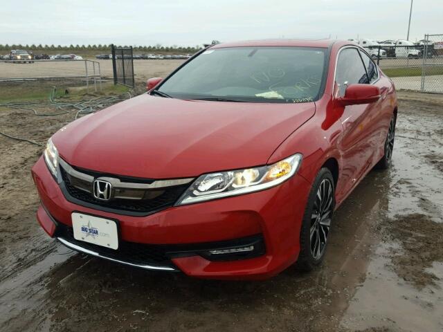 1HGCT2B80HA006035 - 2017 HONDA ACCORD EXL RED photo 2