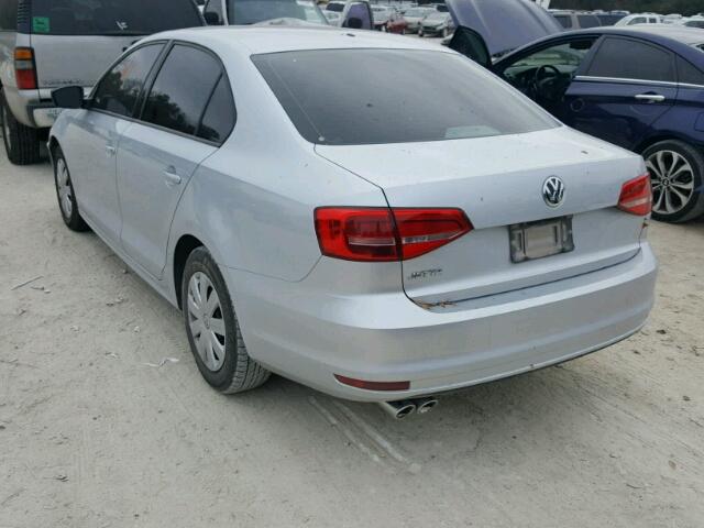 3VW1K7AJ8FM341485 - 2015 VOLKSWAGEN JETTA BASE 银色 照片 3