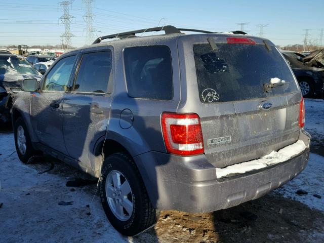 1FMCU93108KB93207 - 2008 FORD ESCAPE XLT SILVER photo 3