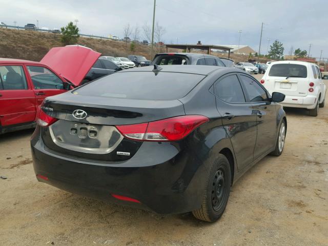 5NPDH4AE5CH102543 - 2012 HYUNDAI ELANTRA GL BLACK photo 4