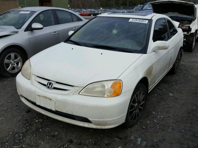 1HGEM21901L107389 - 2001 HONDA CIVIC SI WHITE photo 2