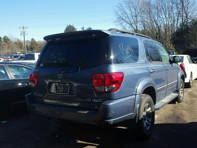 5TDBT48A77S288014 - 2007 TOYOTA SEQUOIA LI BLUE photo 4