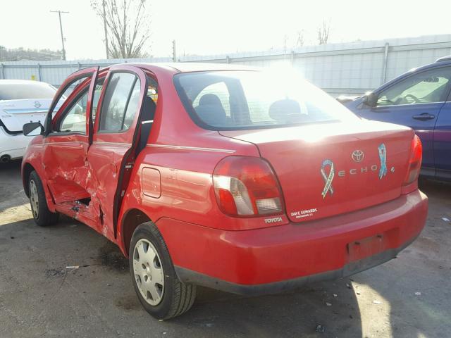 JTDBT1235Y0028949 - 2000 TOYOTA ECHO RED photo 3