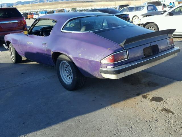 00001Q87U7L648673 - 1977 CHEVROLET CAMARO PURPLE photo 3