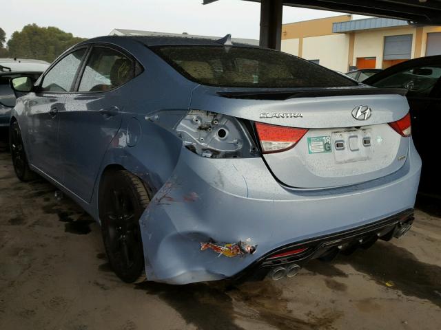 KMHDH4AE3DU843325 - 2013 HYUNDAI ELANTRA GL BLUE photo 3