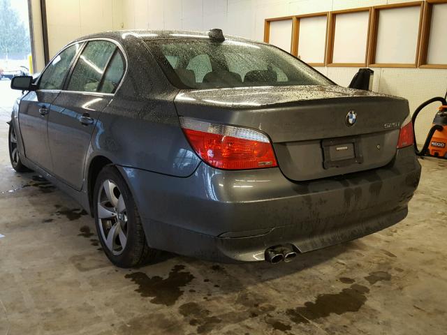 WBANE535X7CW59138 - 2007 BMW 525 I GRAY photo 3