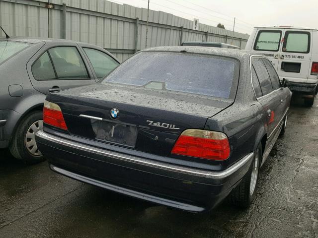 WBAGH83411DP27966 - 2001 BMW 740 IL BLUE photo 4