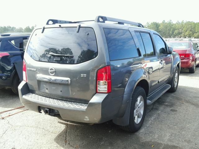 5N1AR18U08C667535 - 2008 NISSAN PATHFINDER GRAY photo 4