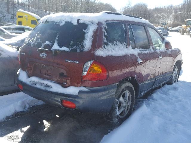 KM8SC83D91U041696 - 2001 HYUNDAI SANTA FE G BURGUNDY photo 4