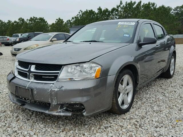 1C3CDZABXDN643488 - 2013 DODGE AVENGER SE GRAY photo 2