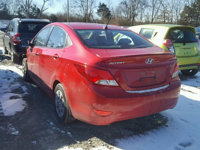 KMHCT4AE4GU126995 - 2016 HYUNDAI ACCENT SE RED photo 3