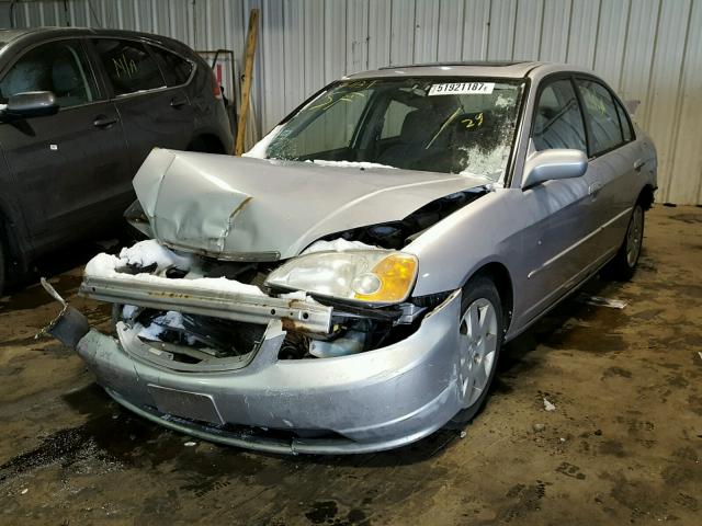 1HGES25721L017854 - 2001 HONDA CIVIC EX SILVER photo 2