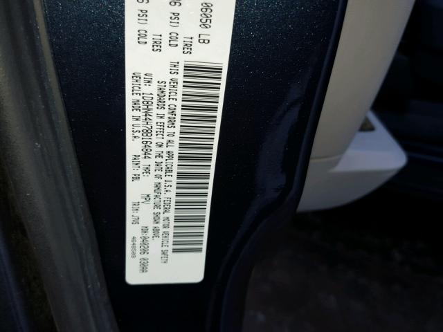 1D8HN44H78B164844 - 2008 DODGE GRAND CARA BLUE photo 10