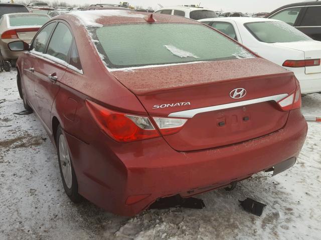 5NPEB4AC4EH816509 - 2014 HYUNDAI SONATA GLS RED photo 3