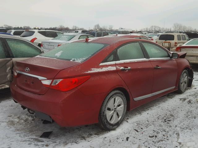 5NPEB4AC4EH816509 - 2014 HYUNDAI SONATA GLS RED photo 4