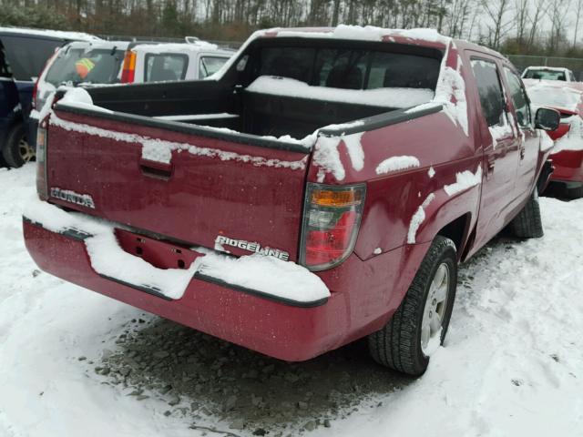 2HJYK16566H518782 - 2006 HONDA RIDGELINE MAROON photo 4