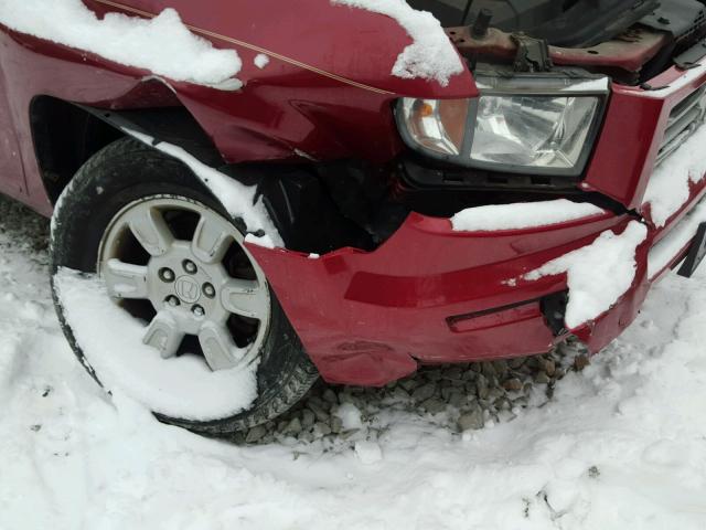 2HJYK16566H518782 - 2006 HONDA RIDGELINE MAROON photo 9