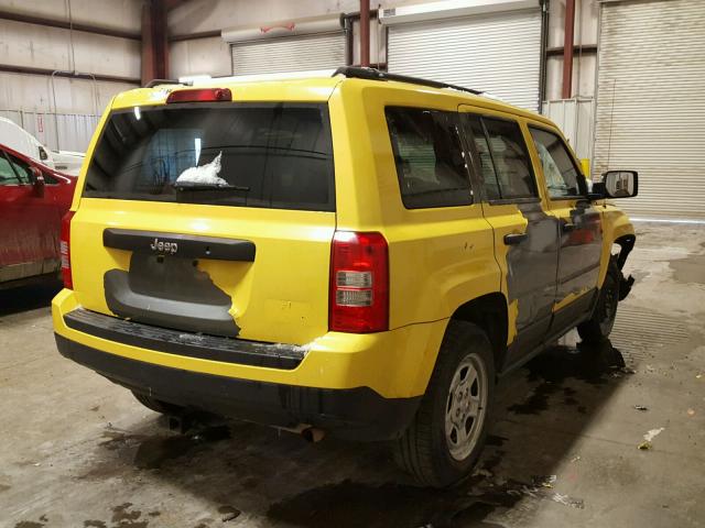 1C4NJPBA0DD246871 - 2013 JEEP PATRIOT SP YELLOW photo 4