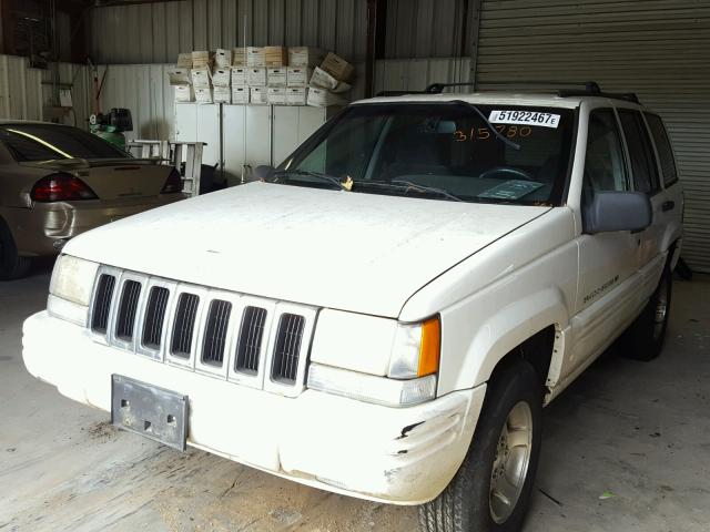 1J4GZ48Y4WC315780 - 1998 JEEP GRAND CHER WHITE photo 2