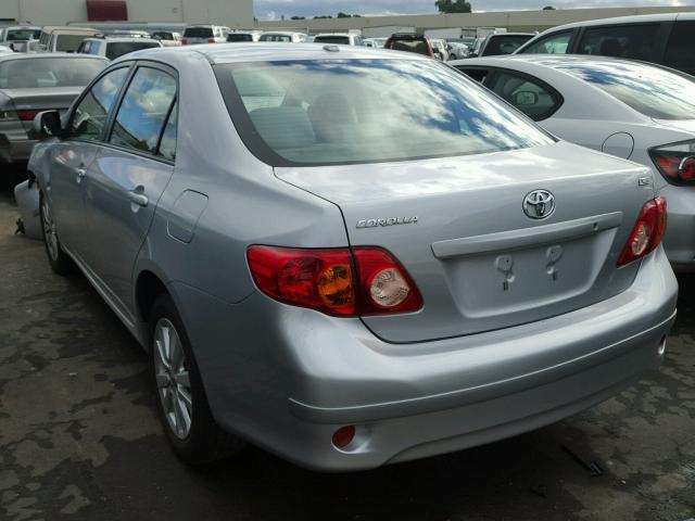 1NXBU40E69Z102422 - 2009 TOYOTA COROLLA BA SILVER photo 3