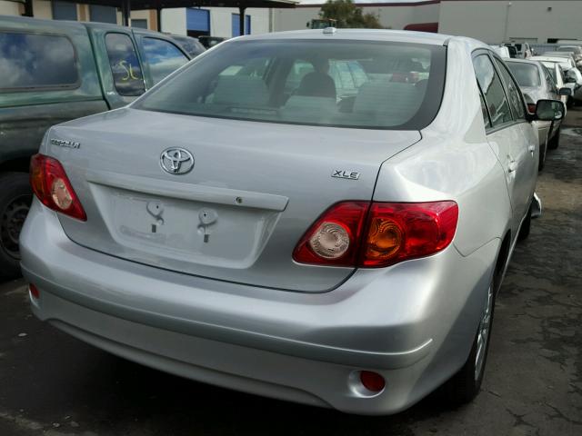 1NXBU40E69Z102422 - 2009 TOYOTA COROLLA BA SILVER photo 4